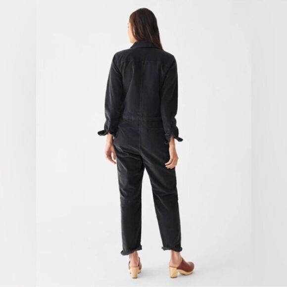NWT FAHERTY STRETCH CORDUROY UTILITY JUMPSUIT IN WASHED BLACK Small - Picture 6 of 15